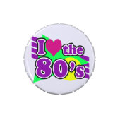 I Love the 80's Geometric Neon Eighties Party Jelly Belly Candy Tin (Top)