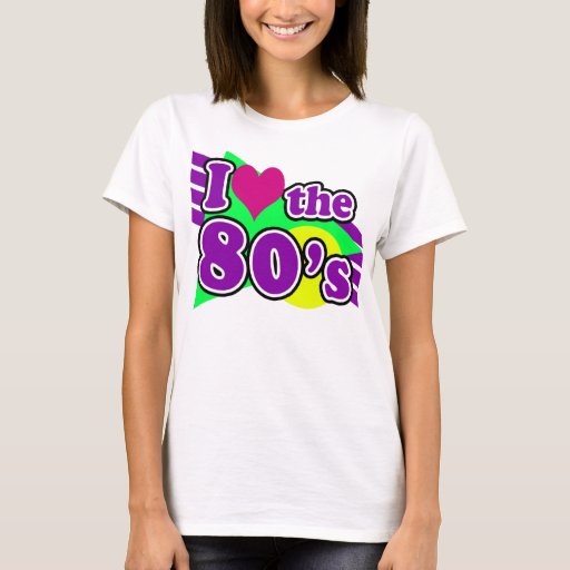 I Love the 80's Geometric Neon Eighties Party T-Shirt | Zazzle