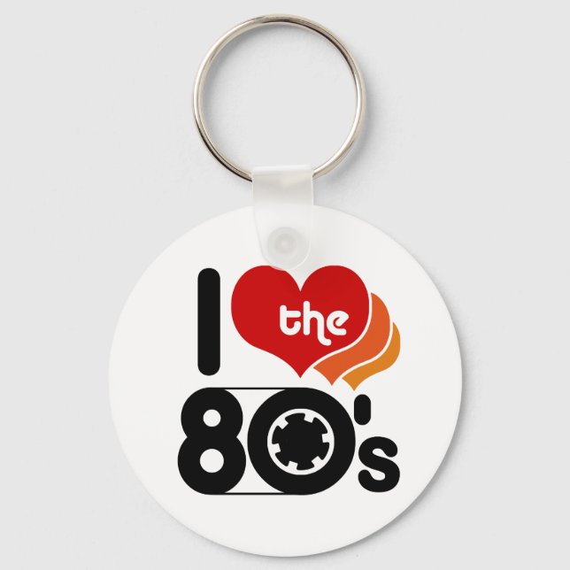 I Love the 80's Keychain (Front)