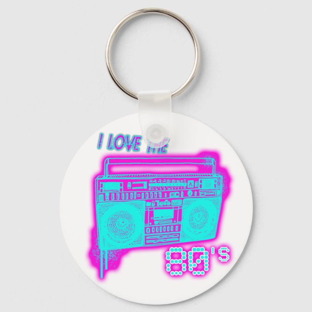 I LOVE THE 80s Keychain (Front)