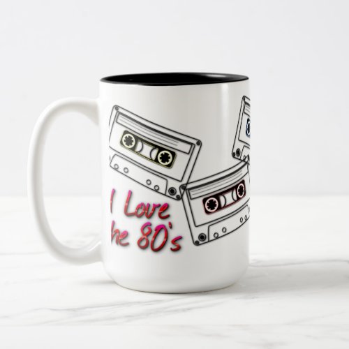 I Love The 80s Old School Cassettes Coffee Mug