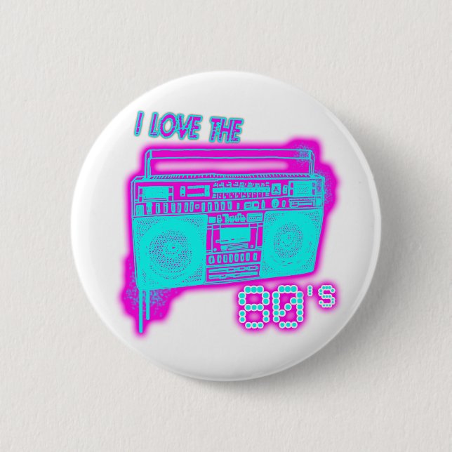 I LOVE THE 80s Pinback Button (Front)