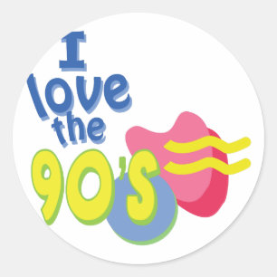 I Love the 90s Classic Round Sticker