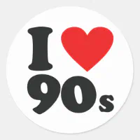 I LOVE THE 90s Stickers 