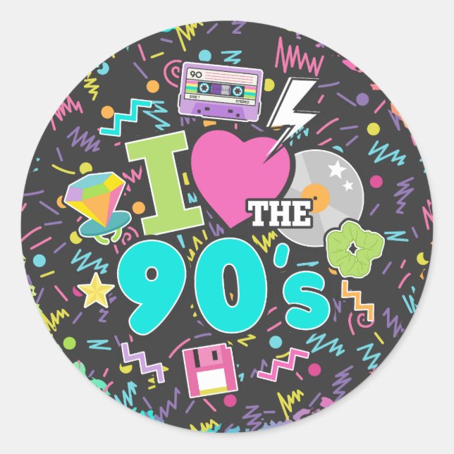 I Love the 90's Sticker (Front)