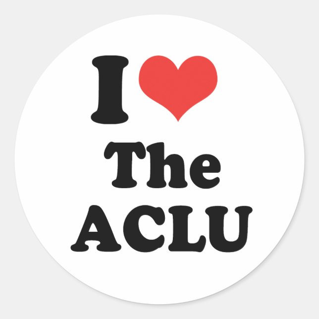I LOVE THE ACLU - .png Classic Round Sticker (Front)