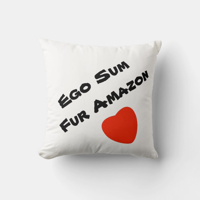 I Love The Amazon Throw Pillow (Front)