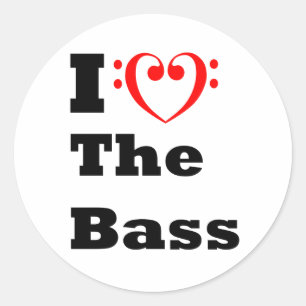 I Love the Bass Classic Round Sticker