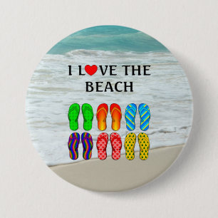 I Love the Beach Button
