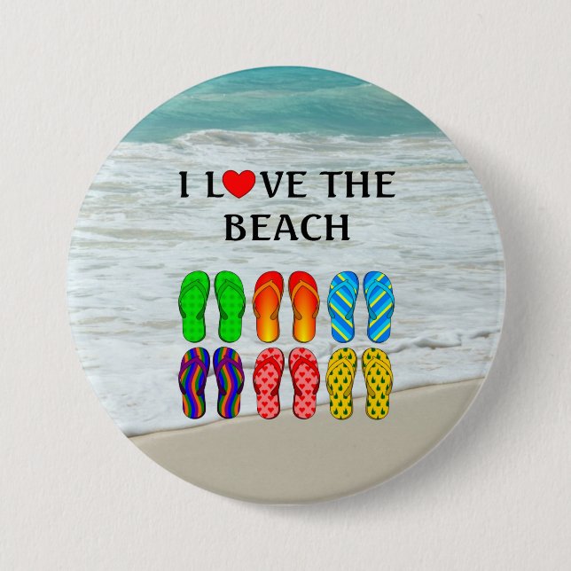 I Love the Beach Button (Front)