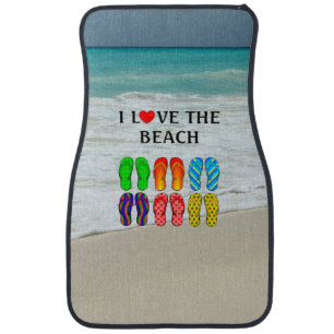 I Love the Beach Car Floor Mat