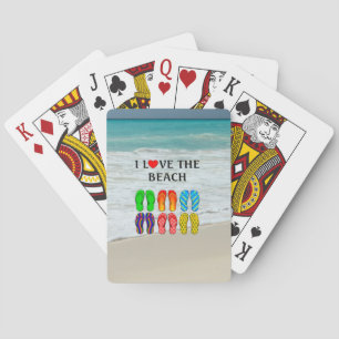 I Love the Beach, flip-flops design, Poker Cards