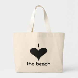 I love the beach large tote bag