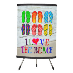 I Love the Beach, popular design, Tripod Lamp