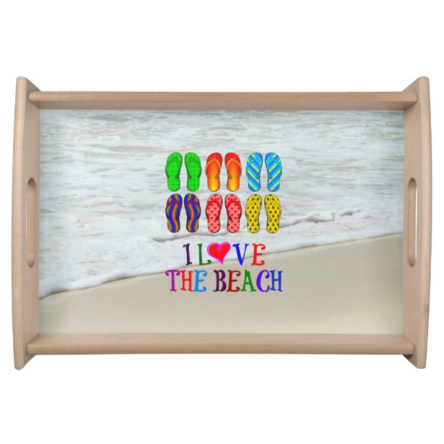 I Love the Beach, Summer Vacation Serving Tray (Front)