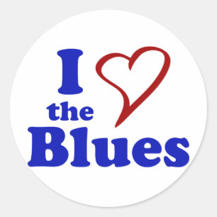 I Love The Blues Classic Round Sticker