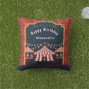 I Love The Circus Child Birthday Personalize Outdoor Pillow