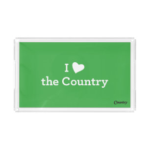 I Love the Country Acrylic Tray