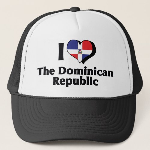 I Love The Dominican Republic Flag Trucker Hat