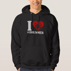 I Love The Drummer Cute I Heart The Drummer Wife G Hoodie