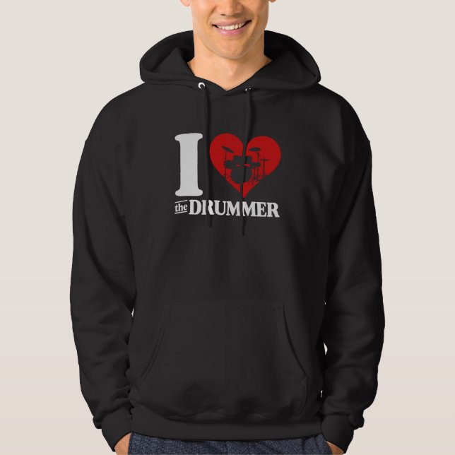 I Love The Drummer Cute I Heart The Drummer Wife G Hoodie (Front)