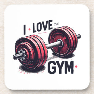 I love the gym beverage coaster