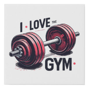 I love the gym faux canvas print