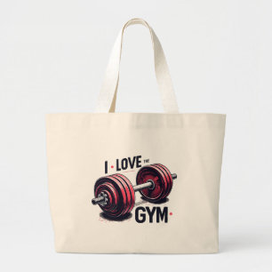 I love the gym large tote bag