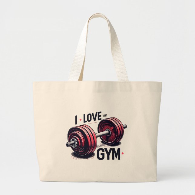 I love the gym large tote bag (Front)