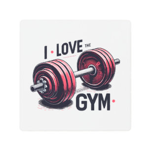 I love the gym metal print