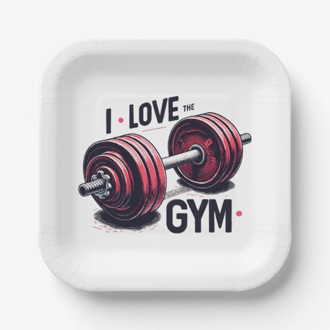 I love the gym paper plates (Front)