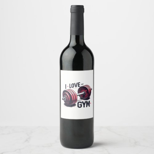 I love the gym wine label