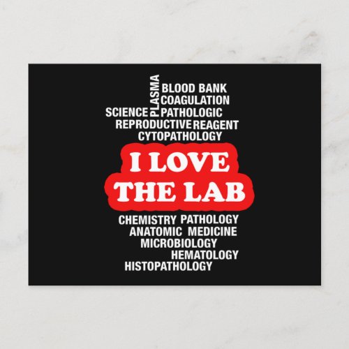 I Love The Lab Technician Medical Laboratory Medic Postcard