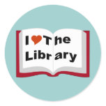 I Love The Library Classic Round Sticker