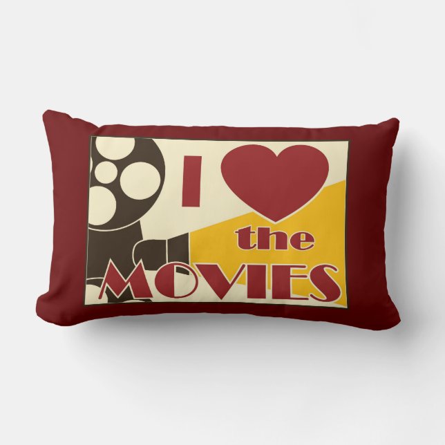 I Love the Movies Lumbar Pillow (Front)