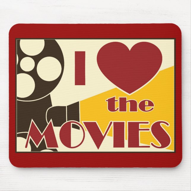 I Love the Movies Mouse Pad (Front)