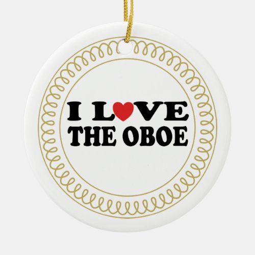I Love The Oboe Music Christmas Ornament Gift