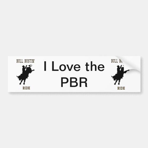 I Love the PBR Western Rodeo Bumper Sticker