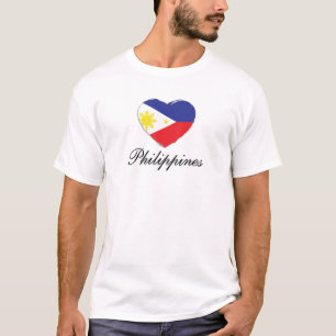 I Love the Philippines with Flag Heart T-Shirt