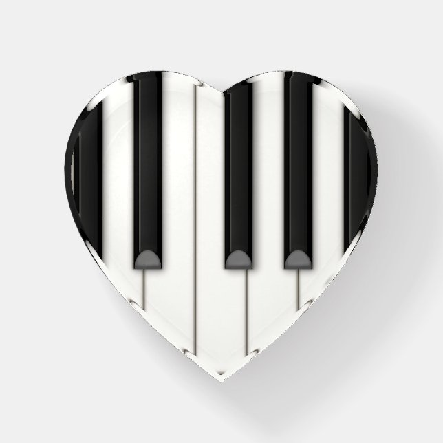I Love the Piano Beautiful Piano Keys Heart Paperweight (Front)