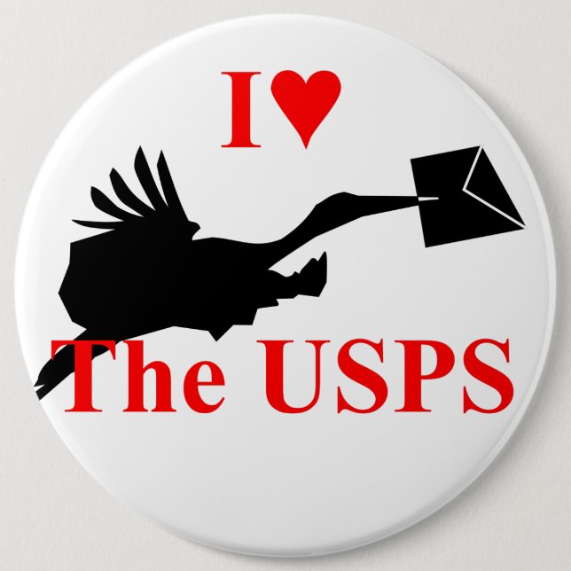 I Love the Post Office  Button (Front)