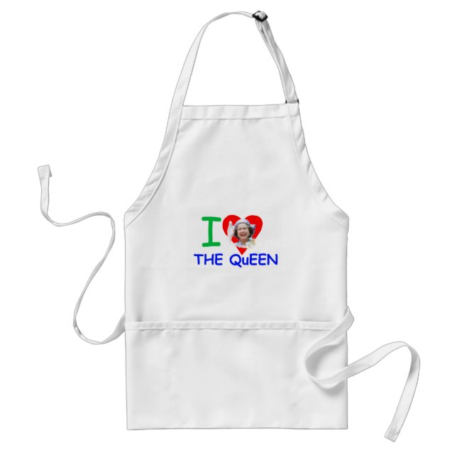I love the Queen - Queen Elizabeth II Adult Apron (Front)