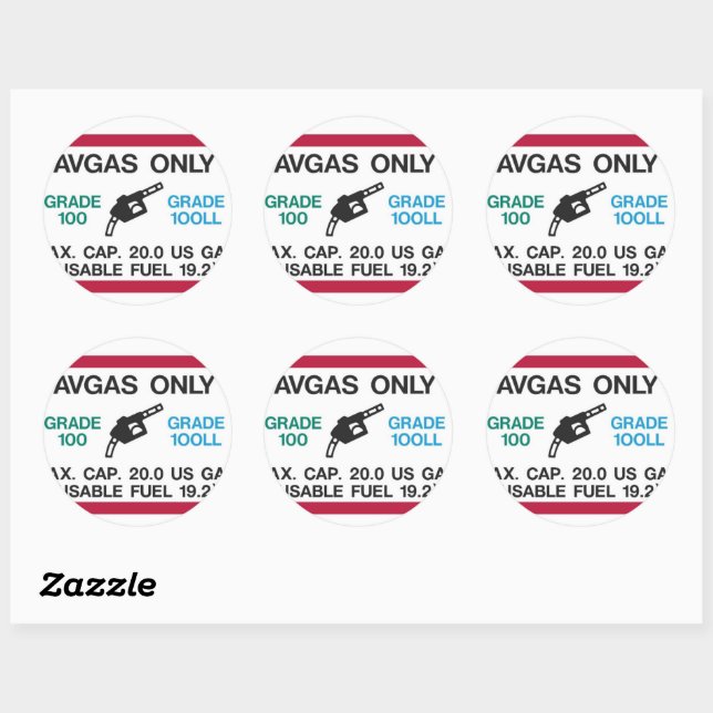 I love the smell of AVGAS in the morning! Classic Round Sticker (Sheet)