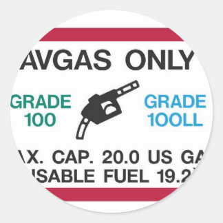 I love the smell of AVGAS in the morning! Classic Round Sticker