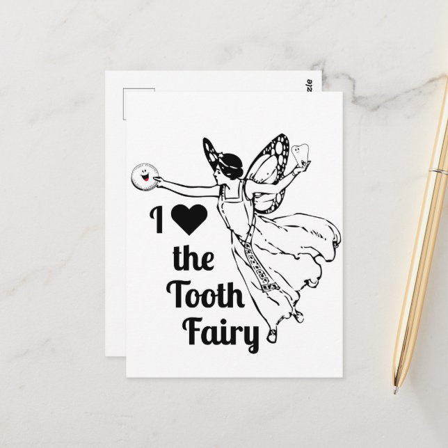 I Love The Tooth Fairy! Postcard (Front/Back In Situ)