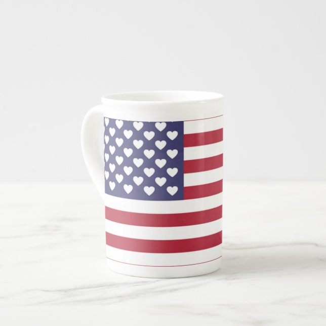 I LOVE THE UNITED STATES OF AMERICA BONE CHINA MUG (Front Left)