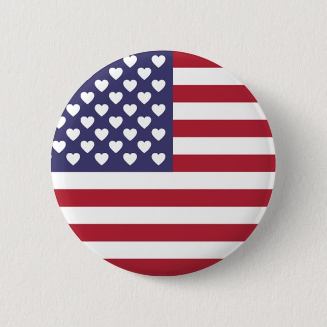 I LOVE THE UNITED STATES OF AMERICA  BUTTON (Front)