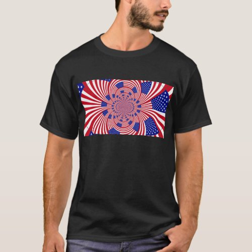 I Love The United States of America Flag Design T_Shirt