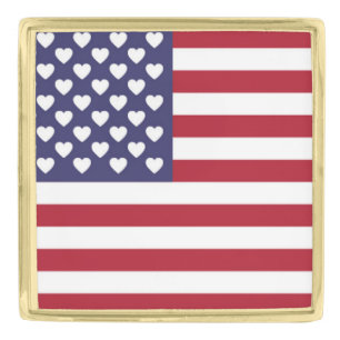 I LOVE THE UNITED STATES OF AMERICA GOLD FINISH LAPEL PIN