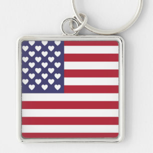 I LOVE THE UNITED STATES OF AMERICA  KEYCHAIN